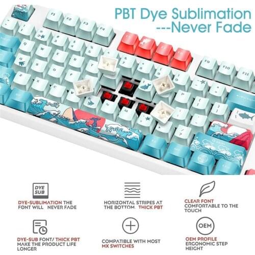 Keycaps Mechanical Keyboard PBT 108 Sa keys Cherry Teclado Gamer Mecanico Gaming Case Clavier 104/87/61 OEM Teclado Bluetooth