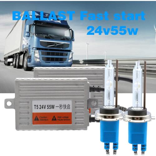 24V 55W Truck Headlight hid xenon kit 55W H4 bixenon D2H H7 H11 H1 H3 5500K 6500K Fast Start Super Bright 24V Van Boat Lamp bulb