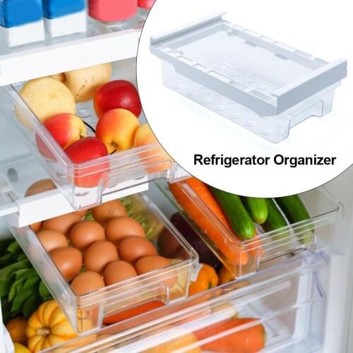 Refrigerator Storage Box Drawer Type Refrigerator Organizer Food Fresh-Keeping Classified Container Fridge Shelf Holder Plastic