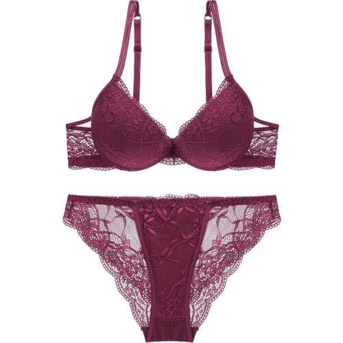 Lace Sexy Womens Bras Underwear Summer European And American Sexy Gather Lace Sexy Little Lingerie Bra Set 2 Pieces