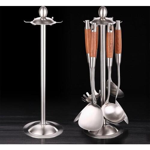 304 stainless steel kitchenware rosewood spatula spoon colander household set cooking wooden handle spoon kitchen supplies