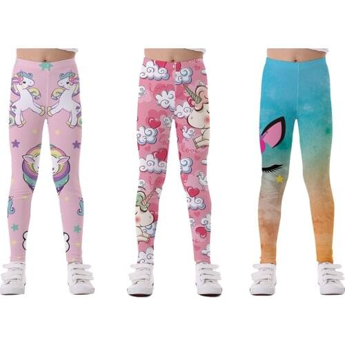 Kids Leggings For Girls Cute Cartoon Trousers Stretchy Dance Tights Children Leggings Pants For Sport Yoga Gymnastics Workout