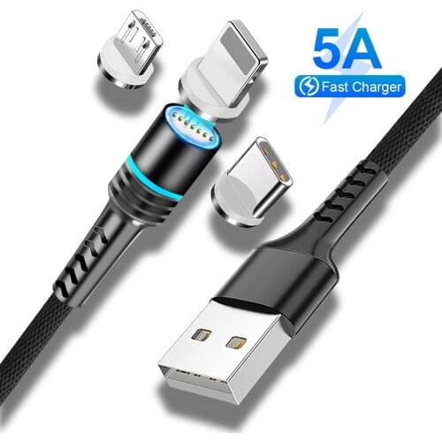5A Magnetic Micro USB Type C Cable For Redmi Note 8 Pro K20 Fast Charging Usb-C Magnet Charger Data Wire for Xiaomi Mi 9T 9T Pro