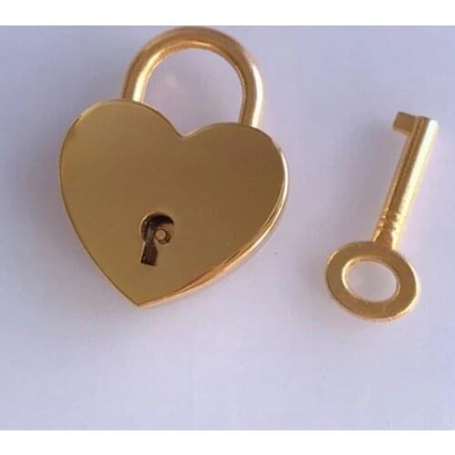 Mini Heart Shape Padlock Vintage Antique Style Pink Padlocks with Key Lock for Travel Wedding Jewelry Box Diary Book Suitcase
