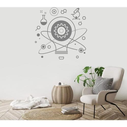 Idea Mechanical Light Bulb Wall Stickers for Living Room Fashion Style Wall Decals Bedroom Home Decor Poster Murals DW20154