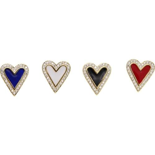 2021 new arrived fashion jewelry stud colorful enamel lovely heart shape Earring for women girlfriend gift