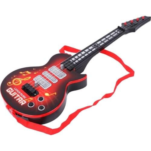New Arrival Funny Electric Guitar Toy Fire Rock Band Music Electric Guitar Musical Instruments Educational Toy Kids Gifts