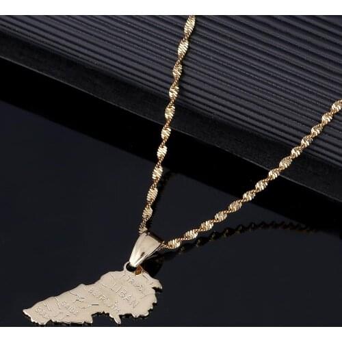 Gold Color Liban Map Pendants Necklace Women Men Lebanon Map Lebanese Jewelry