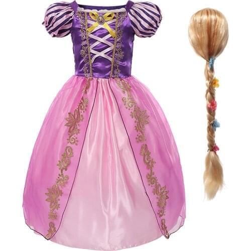 Girls Rapunzel Princess Dress Kids Summer Tangled Fancy Princess Costume Children Birthday Carnival Sofia Dresses Party Clothes
