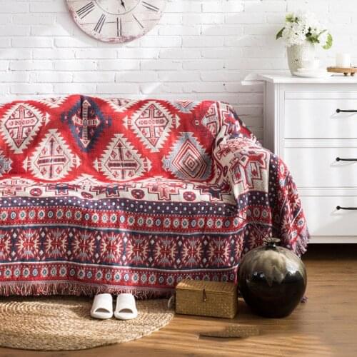 Geometric Sofa Throw Blanket Home Travel Bohemian Bedspread Plaid Blanket Modern Blanket For Sofa Slipcover Chair Sofa Cover