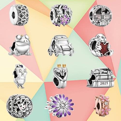 Spring 2021 New Style 925 Sterling Silver, Electric Car, Beaver Diy Pendant Beads, Girl Original Bracelet Making Jewelry