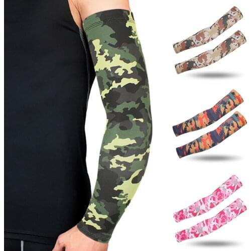 Summer Arm Sleeve Women Men Camouflage Ice Silk Gloves Sleeves Outdoor Bicycle Football Basketball Anti-uv Sunscreen Sleeves
