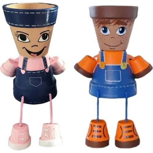 Garden Decorations for Boys Girls Clay Flower Pots Flower Pots Realistic Exquisite Resin Kids Shape Flower Pots