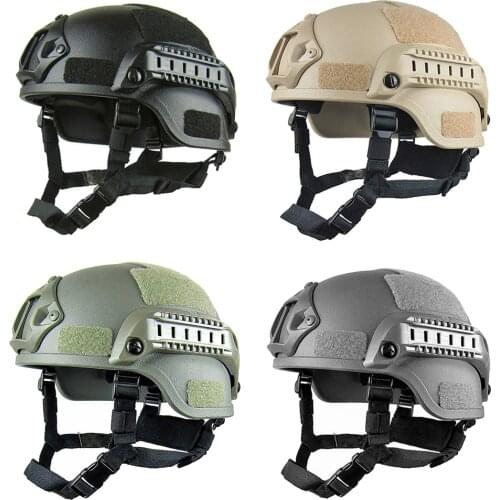 Unisex Tactical Adjustable ABS Helmet w/ Adjustable Strap Soft Sponge for Outdoor Military Gaming Hunting Shooting CS Games