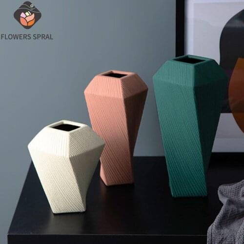 Nordic Vase Home Decoration Flower Storage Jar Room Decoration Living Room Decoration Ceramic Flower Pot Crafts