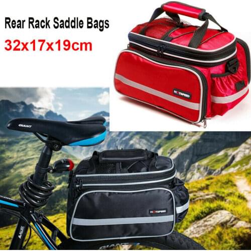 32x17x19cm Heavy Duty Electric Bike Ebike Bicycle Rear Rack Saddle Bags with Waterproof Cover High Capacity 20L Bike Bag