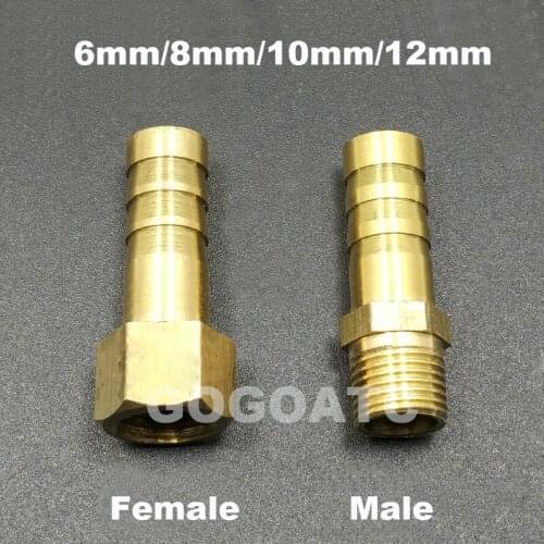 10PCS Water pipe joint Pagoda connector 6mm/8mm/10mm/12mm to 1/8 1/4 3/8 female male adapter Green Head Copper Water Tsui Spout
