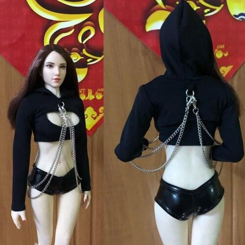 1:6 Ratio Female PU Leather Pants Clothes Suit Toy Suit For 12" PH Action Figure Body In Stock