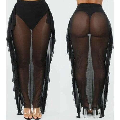 UK Women Chiffon Summer Sexy Female Flower Solid Swimwear Bikini Summer Beach Sarong Dress Beachwear Cover Up