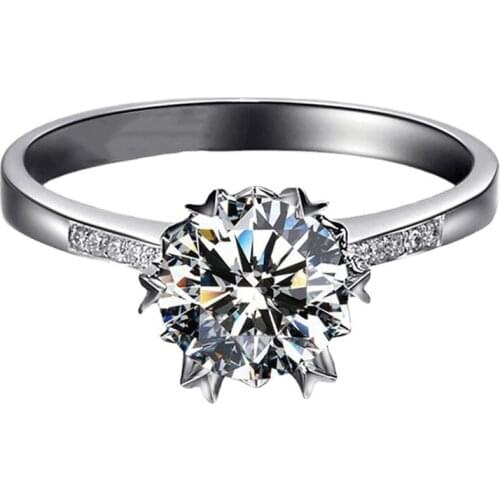 Original Design Snowflake S925 Sterling Silver Rings Women Jewelry Platinum Diamond Romantic Engagement Luxury Wedding Exquisite