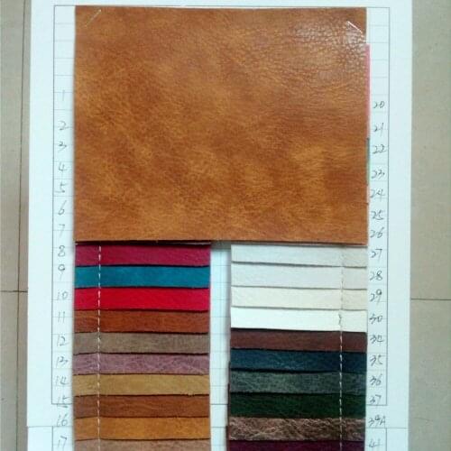 0.9mm thick soft Two-tone lychee embossed artificial leather fabric for clothes, sofa, coat high quality PU leather wholesale