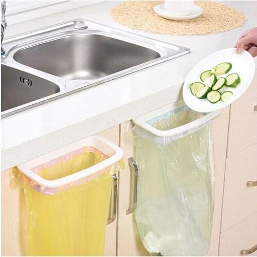 2PCS Cupboard Door Back Trash Rack Storage Garbage Bag Holder Hanging Kitchen Cabinet Hanging Trash Rack Kitchen Gadgets