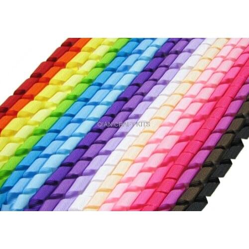 200 yards curled curling Boutique Solid long Grosgrain Korker Ribbon mixed colors 6mm you pick color
