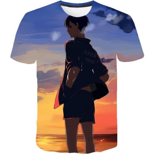 2021 New Summer Tops Men Women Children Anime Haikyuu Hinata Shoyo 3D Print T-shirt Casual Boy Girl Harajuku Clothes Streetwear