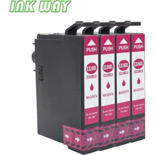 INK WAY 4 pack Replacement ink cartridge for Epson 220XL, Magenta Ink Cartridge, High Capacity