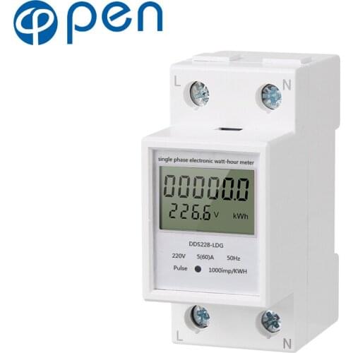 5(60)A Single Phase DIN Rail LCD Display Digital Electric Meter