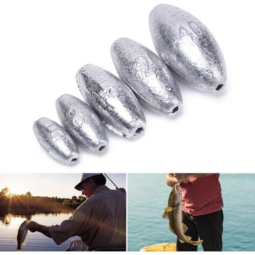 5pcs 3g/5g/8g/10g/15g/20g/30g/40g Hollow plumb Olive shape Portable explosive hook Aluminum products Fishing Tackle