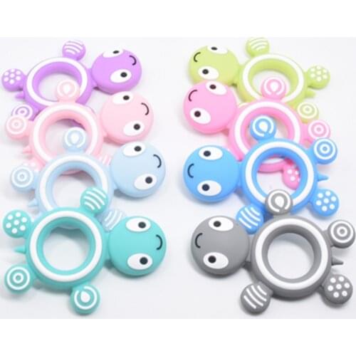 5 PCS Silicone Tortoise Baby Teether Lovely DIY Teething Necklace Accessories Food Grade Silicone Sea Animal Turtle Teethers