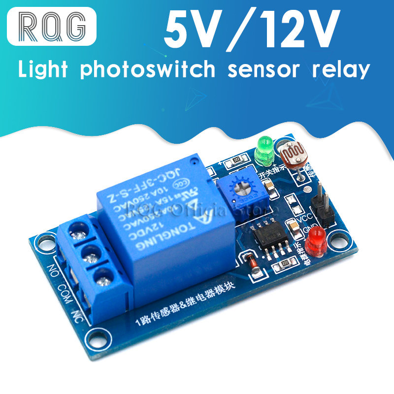 5V 12V Light Photoswitch Sensor Switch LDR Photoresistor Relay Module Light Detection Photosensitive Sensor Board For Arduino