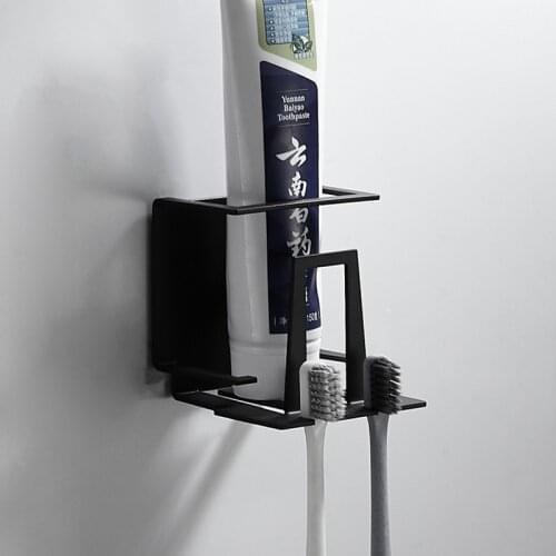 304 Stainless Steel Bathroom Accessories Toothbrush Cup Holder Black Adhesive Tumbler Holder