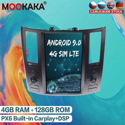 Android 9.0 128GB Tesla Vertical Screen Car GPS Navigation For Infiniti FX35 FX45 2004-2008 Auto Radio Multimedia Player Stereo