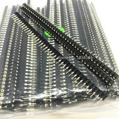 Free shipping 20pcs/lot Strip Tin PCB Panel Female IC Breakable 40pin Single Row Round Header Socket