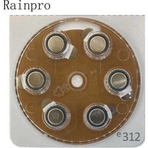Rainpro 6PCS/LOT (1 PACKS) E312 P312 A312 312 PR41 zinc air button battery for Hearing aid