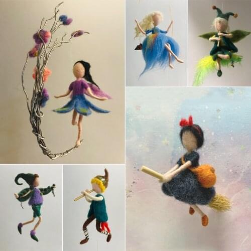 Non Finished Relaxed DIY Fairy Elf Kit Wool Needle Felt Material Handmade Toy Doll Wool Felting Poked Needle Package For Gift