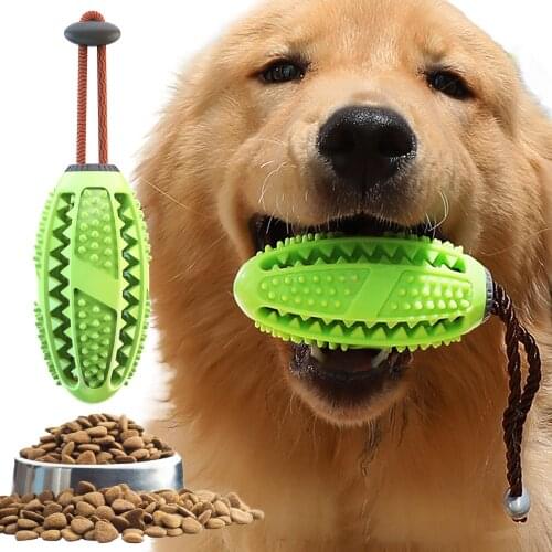 Dog InteractiveChew ToyNatural Rubber Ball Puppy Food Dispenser Ball Bite-Resistant Clean Teeth Pet Playing Balls Pet Dog Toys