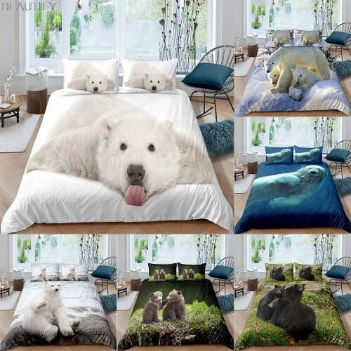2021 Bears Pattern Bedding Set Queen 3D Cute Printed Duvet Cover Bedclothes 2/3pcs Home Textiles Luxury Bedspread