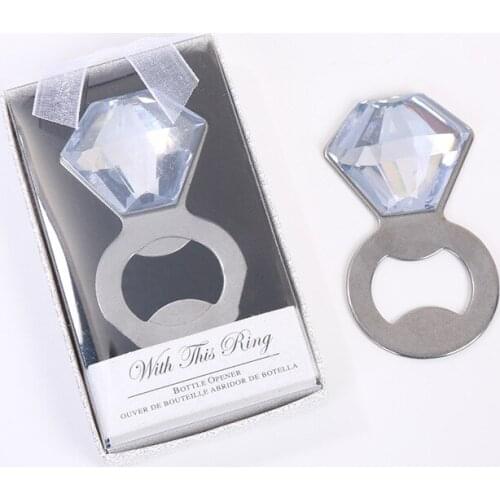 Creative Diamond Beer Bottle Opener Ring Small Wedding Gifts for Guests Bar Accessories Beer Opener Tools Kitchen Gadgets