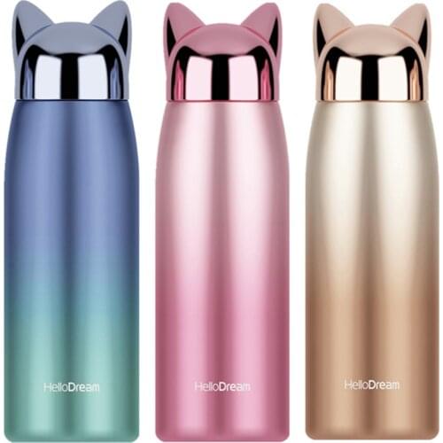 Creative Stainless Steel Thermos Bottle Portable Vacuum Flask with Rope Thermo Cup Travel Coffee Mug Cute Water Bottle 300/320ml