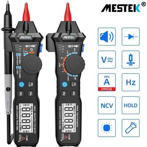 MESTEK Digital Multimeter 6000 Counts Pocket Pen Style Auto Range/Smart Multimeter NCV Detection DC/AC Voltage multimeter
