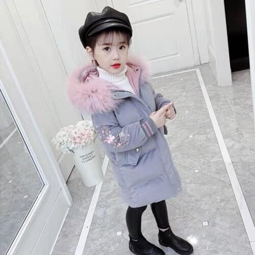 Fashion 2019 Girls Coat Autumn Winter Kids Jacket Girls Hooded Outerwear 2 Color Down Cotton Parkas Children Windproof Outwear