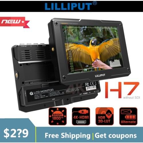 LILLIPUT H7 7 Inch 3D LUT 1800nits DSLR Camera Field Monitor IPS FHD Video Focus Assist 4K HDMI for Youtube Live
