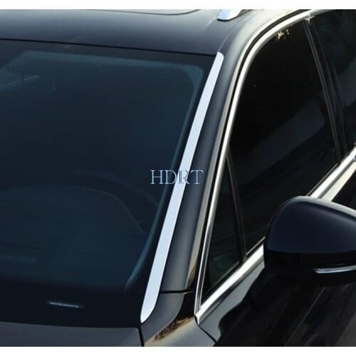 Stainless steel car front windshield cover trim 2pvs for VW Volkswagen Touareg 2019 2020 car accessories