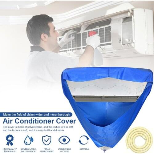 Wall Mounted Air Conditioner Cover Dustproof Waterproof Air Conditioner Cover With Drainage Port And Water Tube AC Cleaner Bags