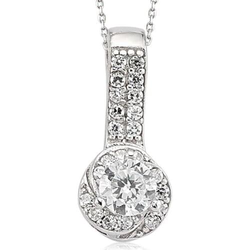 Real Silver 925 Jewelry Silver Single Gem Women 'S Necklace