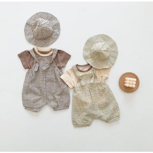 2021 New Summer Baby Girl Clothes Cute Childrens Floral Childrens Clothing Girls Tops + Suspender Trousers 2 Sets Kids