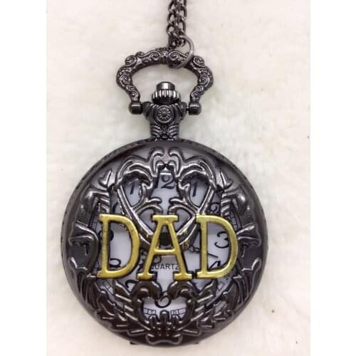 New Arrival Bronze The Greatest Dad Round Dial Quartz Pocket Watch Pendant Chain Mens High Quality Best Gift P333